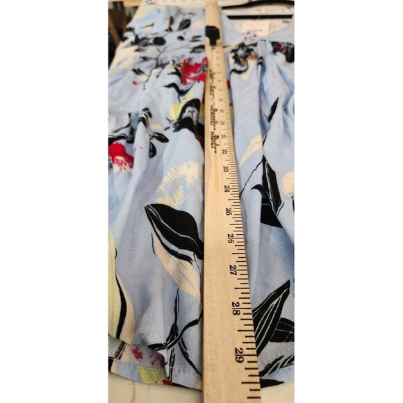 Free People Tunic Top Womens XS Blue Floral Long Sleeve Boho Blouse Chambray C - Picture 3 of 13